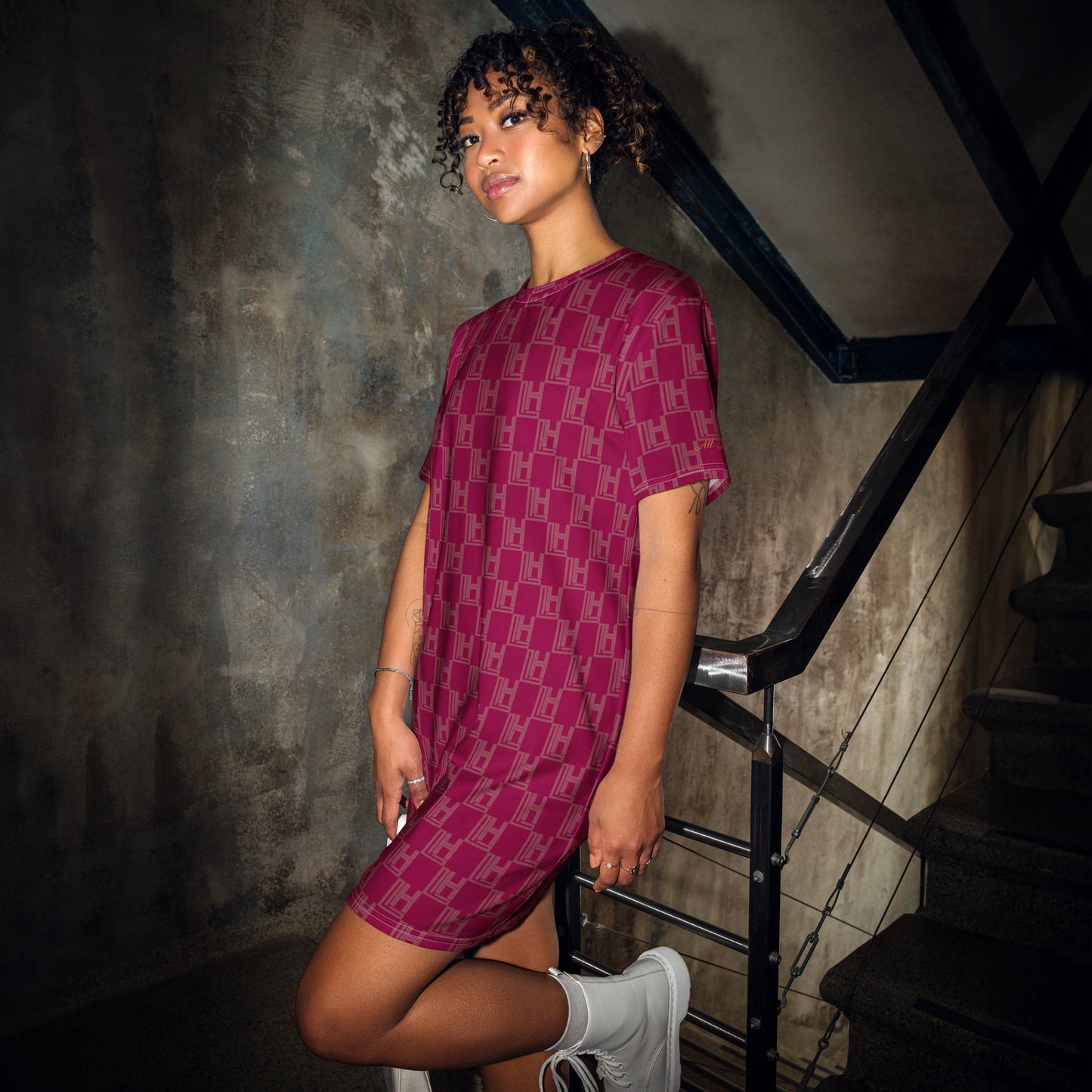 LH Logo T-shirt Dress-Deep Blush