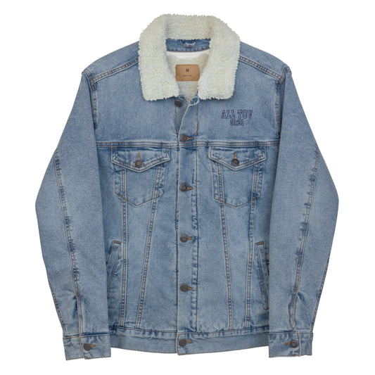 Embroidered Sherpa Denim Jacket